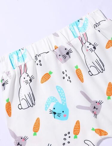 Sinda Baby Boy Easter Outfit 3pcs Bunny Letter Print Romper Pants Rabbit Hat Easter Outfit Baby Boy 0-12M in Kuwait
