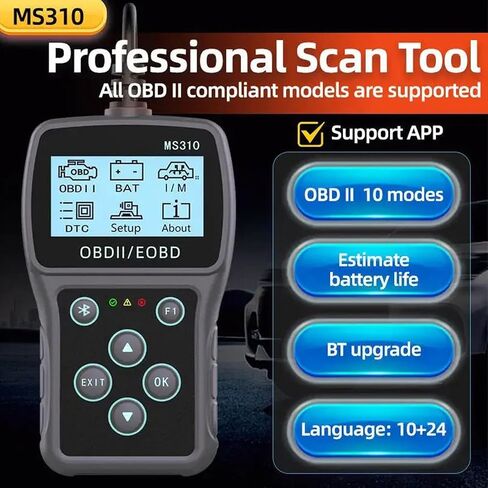 YM509 OBD2 Scanner Diagnostic Tool Live Data Code Reader 2.8'' Color Screen OBDII Scanner, Check Engine Light Fault/Smog Emission / O2 Sensor Test/Battery Tester Monitoring in Saudi Arabia