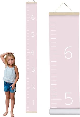 Morxy Canvas Growth Chart for Kids - Unisex Kids Room Wall Decor - Measuring Height Chart- Wall Tape with Height Chart for Kids (Canvas, Plain Beige) in Saudi Arabia