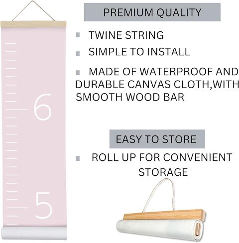 Morxy Canvas Growth Chart for Kids - Unisex Kids Room Wall Decor - Measuring Height Chart- Wall Tape with Height Chart for Kids (Canvas, Plain Beige) in Saudi Arabia