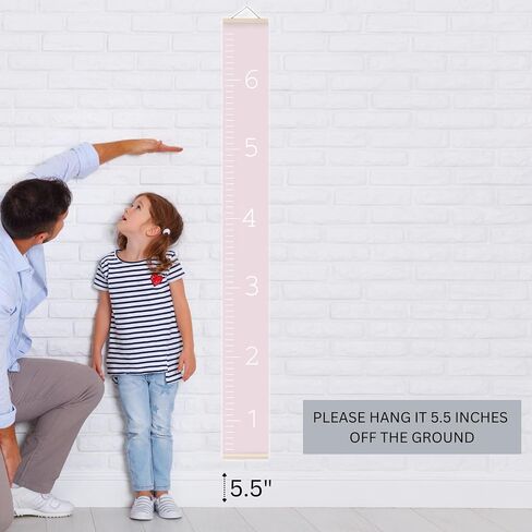 Morxy Canvas Growth Chart for Kids - Unisex Kids Room Wall Decor - Measuring Height Chart- Wall Tape with Height Chart for Kids (Canvas, Plain Beige) in Saudi Arabia