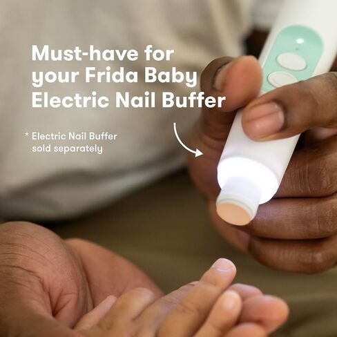 Frida Baby Electric Nail Buffer Replacement Pads | Safe + Easy Grooming, Trimming, and Nail Filing for Newborn, Toddler, or Children's Fingernails and toenails, 4 Buffer Pads (Pack of 2) in Saudi Arabia