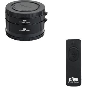 JJC E Mount Macro Extension Tube Set & Remote Shutter A6000 A6100 A6300 A6400 A6500 A6600 A7 A7II A7III A7 II III A7IV A7 IV A7R II A7R III A7R IV V A7RV A7S A7S II A7S III A7SIII A7S3 & More Cameras