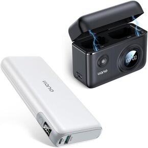 llano LP-E6NH LP-E6P 18W Fast Dual Camera Charger with 20000mAh 65W Portable Charger, Compatible with Canon Camera Batteries EOS R5, R6 Mark II,5D，6D，MacBook Pro, Dell XPS, iPhone, Samsung, Steam Deck
