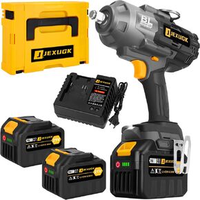 1500Ft-lbs 1/2" Cordless Impact Gun, 2000Nm Impact Wrench with 2 x 6.0Ah Battery, 21V Brushless High Torque Electric Pistolas de Impacto, Llave de Impacto Inalambrico for Heavy Truck Mower