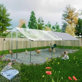 10x10ft Clear Tarp with Grommets,10mil Transparent Tear Resistant PVC Vinyl Tarpaulin,Reinforced Edges Outdoor Waterproof Poly Tarps Cover,UV Resistant, Tarpaulins (Clear White(3x3m))