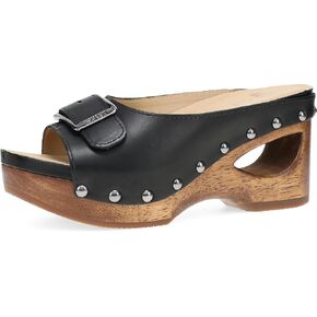 Dansko Adeline Heeled Slide Slide for Women - الخشب الخشبي المصنوع يدويًا - سفن قدم الرغوة للذاكرة ونصوص مبطنة من المطاط للراحة والمتانة
