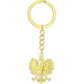 Steel Keyring Poland Symbol Eagle Pendant Keychain Gold Silver Color Key Chain Rings Jewelry for Women Men Bag