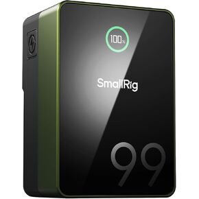 SMALLRIG V Mount Battery VB99 Pro Green, 99Wh / 6800mAh V Mount Battery with 100W Output, 2.5H Full Charge, with USB-C, DC, D-TAP, USB-A, Smart Digital Display for COB Video Light, Camera, Camcorder