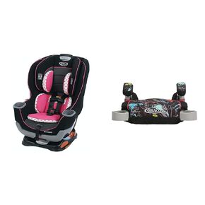 Graco Extend2Fit 2-in-1 Car Seat, Kenzie & TurboBooster Backless Booster Car Seat, Dinorama