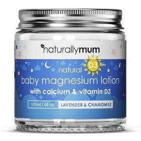 Baby Magnesium Lotion with Calcium & Vitamin D | Support for Sleep, Heart, Bone, Nerve, Gut and Muscle Health | Alternative to Melatonin | Lavender & Chamomile 4.2 fl oz