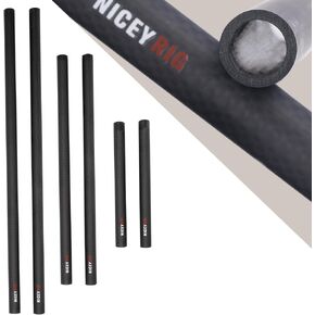 NICEYRIG 15mm Carbon Fiber Rod Combination with 16'' 12'' 6'' 15mm Rod Lightweight for DSLR Camera 15mm Rod Rail Support System