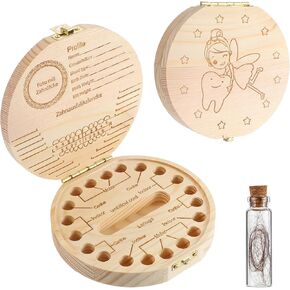 Baby Tooth Fairy Box, Wooden Cute Tooth Keepsake Box with Transparent Acrylic Box, Tooth Holder Boxes for Kids Lost Teeth, Dropped Tooth Keepsake Storage Box, Boy Girl Shower Birthday Gift