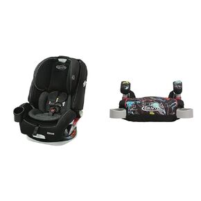 Graco Grows4Me 4-in-1 Car Seat and TurboBooster Backless Booster Car Seat Bundle