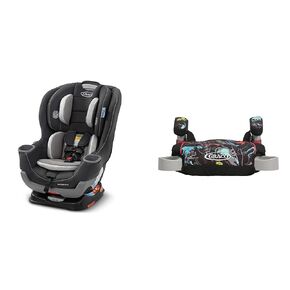 Graco Extend2Fit 2-in-1 Car Seat, Redmond & TurboBooster Backless Booster Car Seat, Dinorama
