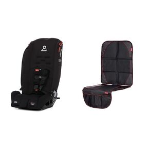 Diono Radian 3R, 3-in-1 Convertible Car Seat, Rear Facing & Forward Facing, 10 Years 1 Car Seat, Slim Fit 3 Across, Jet Black and Diono Ultra Mat Complete Back Seat Upholstery Protection