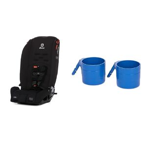 Diono Radian 3R, 3-in-1 Convertible Car Seat (Jet Black) and Car Seat Cup Holders for Radian, Everett and Rainier Car Seats (Blue Sky)