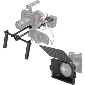 SMALLRIG Universal Basic Camera Shoulder Mount Kit for DSLR, Mirrorless, and Small Camera Shoulder Rig + Mini Matte Box Lite, DSLR Matte Box with Carbon Fiber Top Flag