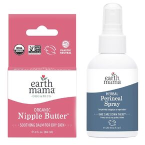 Earth Mama Essentials Bundle | Organic Nipple Butter™ & Herbal Perineal Spray | Postpartum Essentials for Nursing and After Birth Recovery