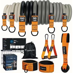 Resistance Bands Set 300lbs 360lbs - Fitness Bands with Handles, Door Anchor, Ankle Straps, Carrying Bag for Heavy Resistance Training - Workout Equipment Home Gym Exercise Bands Set for Working Out