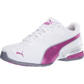 Womens Tazon 6 Cross Trainer Shoe, Puma White/Fuchsia Purple/Puma Silver, 8.5 US