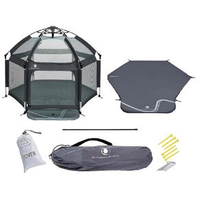 Pop 'n Go Premium Outdoor Baby Playpen مع Playmat التضخم الذاتي (الفحم الأسود)