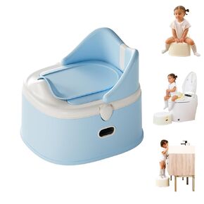 3 in 1 Toddler Potty Training Toilet Seat with Steps Ladder, Foldable Potty Train Chair Adapter for Toddlers Kids Boys Girls, Gray