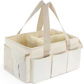 YOHOOLYO Baby Diaper Caddy Organizer, Large Portable Storage Basket for Newborn Essentials, Nursery Must-Have for Boys and Girls, Gift for Baby Shower and Registry Must-Have, Car and Travel Caddy