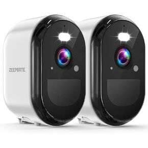 2K Security Cameras Wireless Outdoor, WiFi Battery Powered Indoor Camera for Home Security with AI Motion Detection, Spotlight, 2-Way Talk, Siren, IP65, Cloud/SD Storage - 2 Cameras