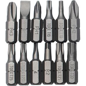 MEGAPRO® Replacement Bit Pack - The Automotive Ratcheting | Standard one inch (1") Bits for 1/4" Shank Tools | Industrial Grade S2 Steel Bits