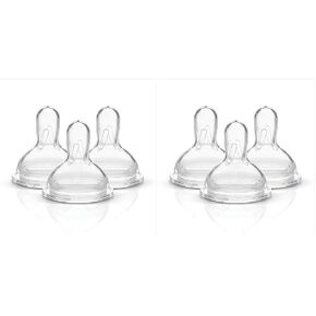 Medela Slow Flow 3 Pack and Medium Flow 3 Pack Spare Nipples Compatible with Storage Bottles