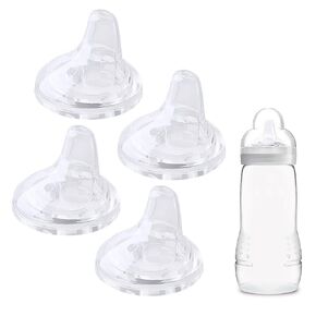 4Pcs Sippy Spouts Nipples Compatible with MAM Bottles, Soft Silicone Bottle Replacement Nipple Spout Nipples, BPA-Free, 6m+, Variable Flow