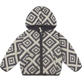 KISSOURBABY Toddler Boys Girls Polar Fleece Jacket Hooded Autumn Winter Funny Cartoon Long Sleeve Thick Warm Outerwear