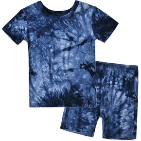 Baby Toddler Summer Short Pajamas Set Viscose Tie Dye Kids 2pcs Cool Sleepwear PJs Set 1-5T