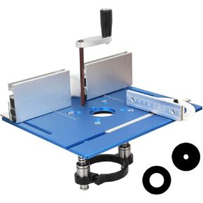 Aluminium Router Table Insert Plate And Router Lift for 65mm Diameter Universal Trimming Machine,with Miter Gauge Guide Aluminium Profile Fence Sliding Brackets