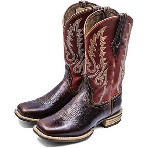 Women Western Boots Hand Painted, Square Toe, Full Grain Cowhide, 4-Layer Composite Sole(PLT203607)