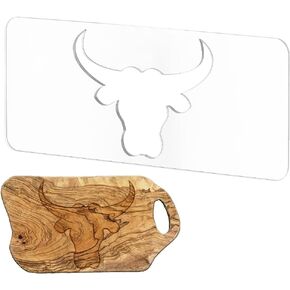 BENECREAT Mountain Clear Acrylic Router Inlay Template, Woodworking Router Template with Protective Film for Creating Unique Inlays in Signs, Charcuterie Boards, 11.8x5inch, 4.5mm Thick
