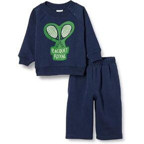 Amazon Essentials Unisex Babies' French Terry Sweatshirt and Sweatpants Set, Pack of 2