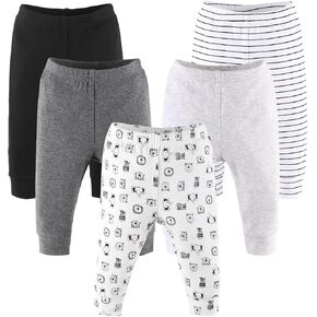 The Peanutshell 5 Pack Baby Boy or Girl Pants Set - 100% Cotton Toddler Pants for Baby Boys, 0-3 Baby Boy or Girl Clothes for Toddlers and Babies - Safari Animals Multicolored
