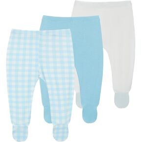 Bamboo Viscose 3-Pack Newborn Pants for Infant Girls Baby Footed Pants