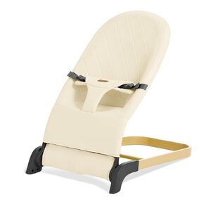 Foldable Baby Bouncer, Baby Seat with 3 Adjustable Heights, Portable Newborn Rocker, Ergonomic Bouncy Seat for Natural Bounce, Bouncer for Babies 0-6 Months, Soft Cotton (Black)