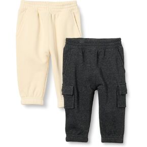 Amazon Essentials Baby Boys' Cargo Joggers, Pack of 2