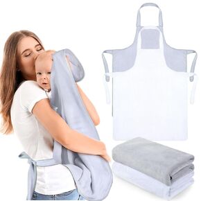 2 Pcs Extra Large Hands Free Baby Bath Towel 30 x 44 Inch Rayon Apron Absorbent Baby Towel for Birthday Newborn Gift Shower Registry