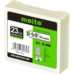 meite 23 Gauge Pin Nails, 5/8-Inch Micro Headless Pins for Pin Nailer - Copper Plated Pins Nails for Nail Gun, Ideal for Fine Woodworking and Trim Work (10,000 PCS)
