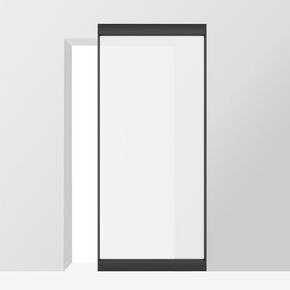 40 in. x 84 in. Full Lite Frost Glass Black Steel Frame Interior Sliding Barn Door with Hardware Kit Hidden Track System