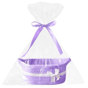 Easter Gift Basket Empty with Gift Bags and Ribbons, Woven Cotton Rope Basket for Gifting, Storage, Decoration, Pink