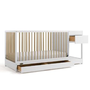 Graco Teddi 5-in-1 Convertible Crib & Changer with Drawer (Olive) – GREENGUARD Gold Certified Baby Crib Crafted from Wood, Converts to Toddler Bed, Daybed, and Full-Size Bed