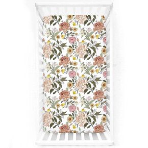 Crib Sheets HNHUAMING Neutral Baby Crib Fitted Sheets, Ultra Soft & Breathable 52 X 28 inches Crib Sheet Snug Fits for Standard Crib Mattress, Daisy Floral