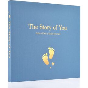 Baby Memory Book First 5 Year Boy or Girl Keepsake Journal Photo Albums Scrapbook, Gifts for Baby Shower First Time Mom New Parents (Sage Green)