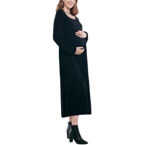 Motherhood Maternity Women's Long Sleeve Empire Waist Maxi Pregnancy Dress